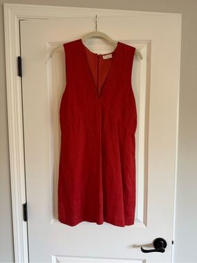 Posse Red V-Neck Sleeveless Shift Dress